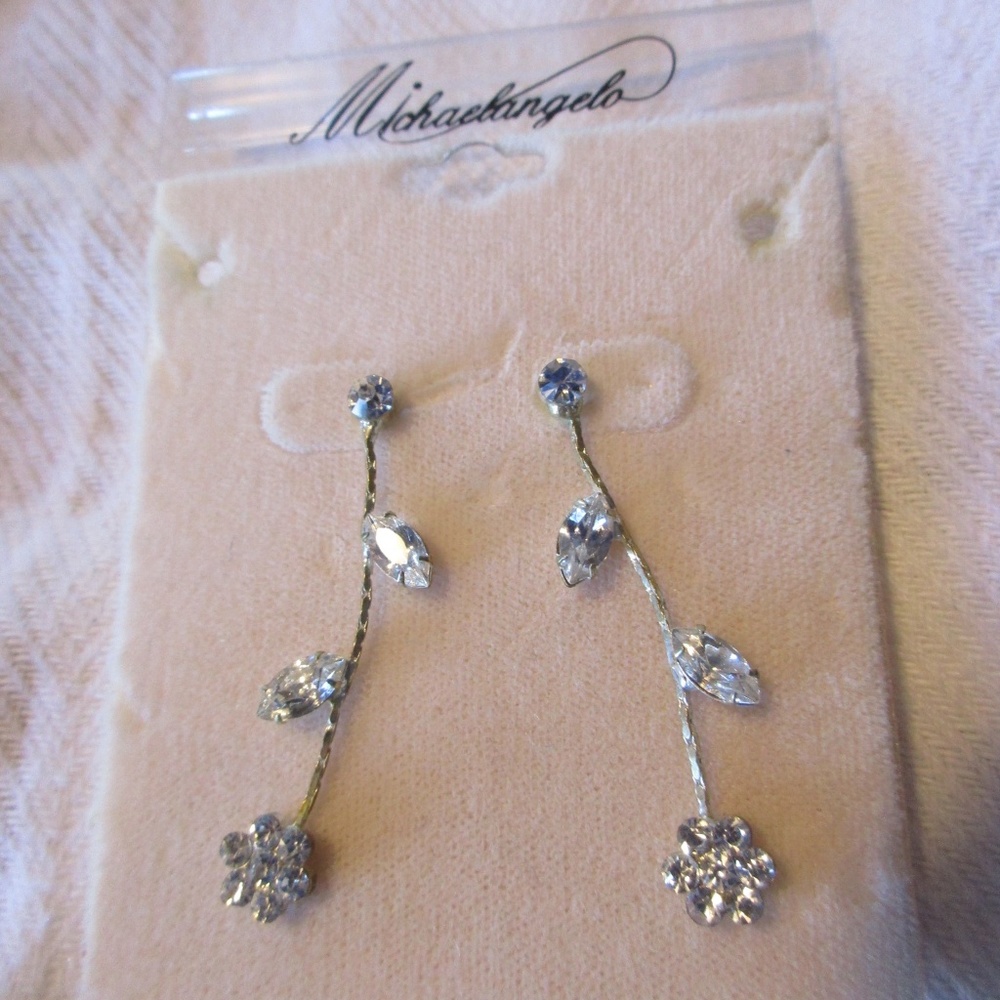 Flower Dangle Stud Earrings - image 1